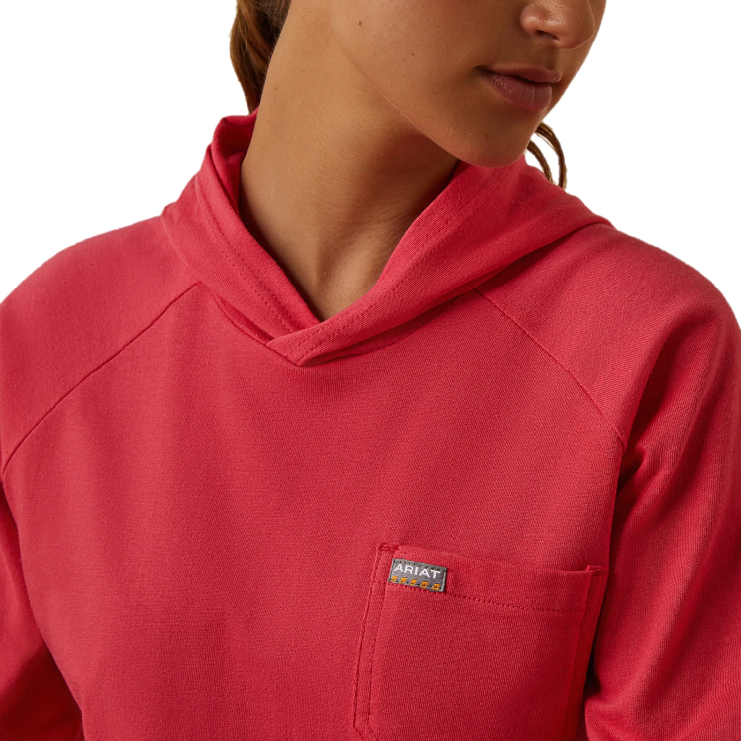 Ariat® Ladies Rebar Cotton Strong™ Teaberry Pink Hooded T-Shirt 10043840 3 Ariat® Ladies Rebar Cotton Strong™ Teaberry Pink Hooded T-Shirt 10043840 - Image 3