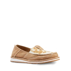 Ariat® Ladies Cruiser Adobe Tan & White Hair On Slip On Shoes 10044532