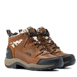 Ariat® Ladies Terrain H2O Distressed Brown & Speckled Cow Print Boots 10044538 -Ariat Style 10044538g
