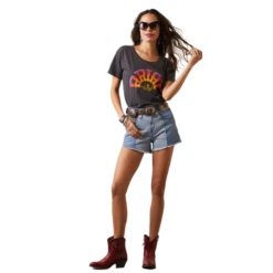 Ariat® Ladies Rainbow Charcoal Heather T-Shirt 10044606 -Ariat Style 10044606c