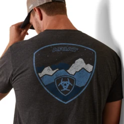 Ariat® Men's Logoscape Charcoal Heather Graphic T-Shirt 10044775 -Ariat Style 10044775c