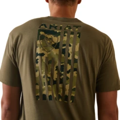Ariat® Men's Tonal Camo Flag Military Heather T-Shirt 10044778 -Ariat Style 10044778c