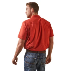 Ariat® Men's VentTEK™ Outbound Fitted Red Button Down Shirt 10045035 -Ariat Style 10045035e