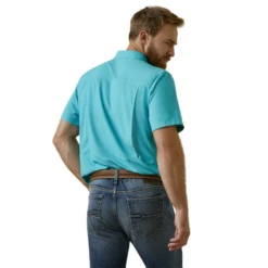 Ariat® Men's VentTEK™ Outbound Fitted Aqua Blue Button Down Shirt 10045036 -Ariat Style 10045036a