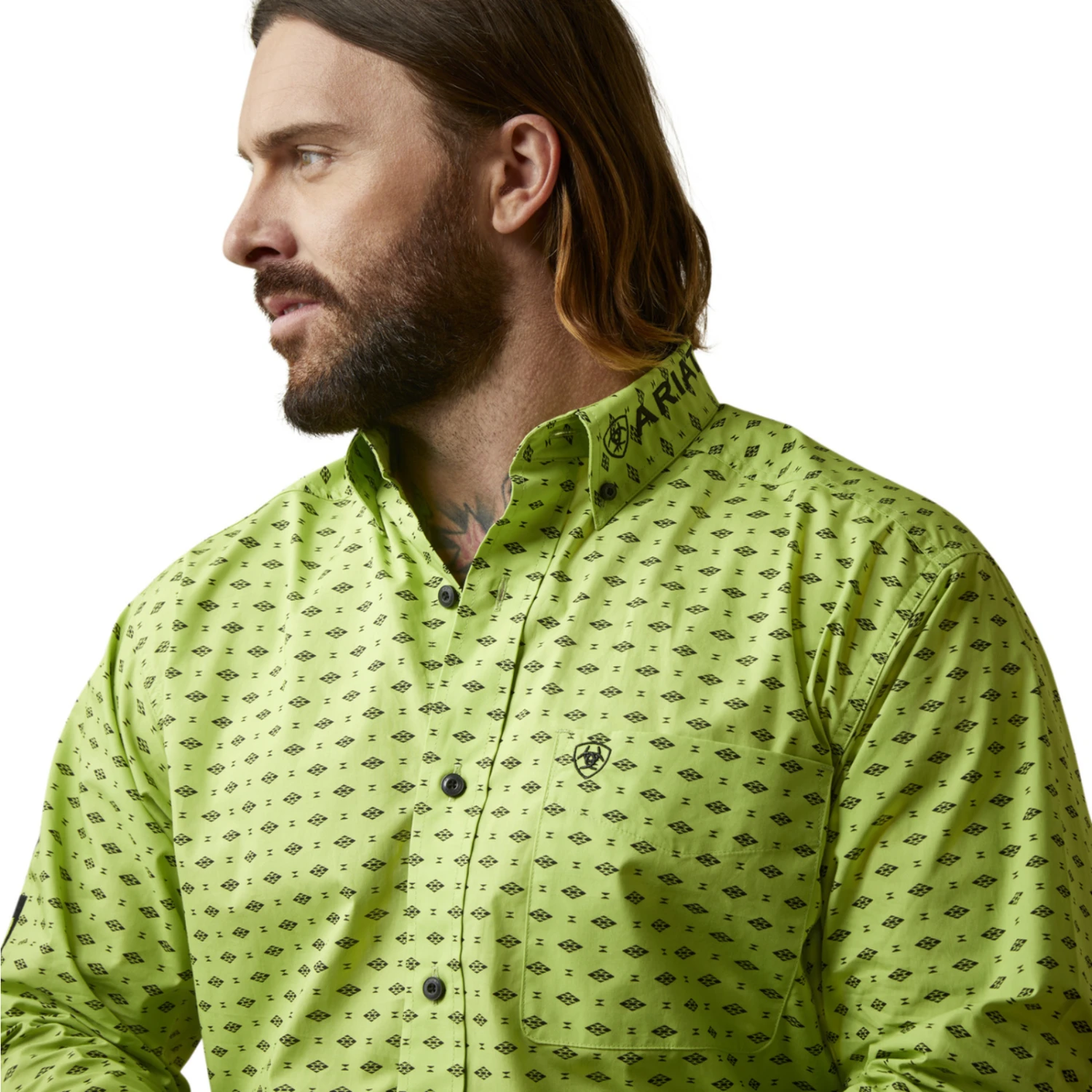 Ariat® Men's Team Pruitt Wasabi Green Casual Button Down Shirt 10045065 3 Ariat® Men's Team Pruitt Wasabi Green Casual Button Down Shirt 10045065 - Image 3