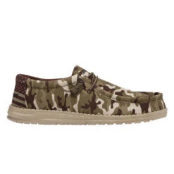 Hey Dude® Wally Men's Camo USA Flag Slip On Shoe 110067037 -Ariat Style 110067037 WALLY CAMO FLAG LEFT 1321