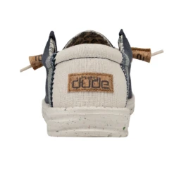 Hey Dude Men's Wally Linen Natural Navy Shoes 110792568 -Ariat Style 110792568 2