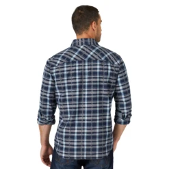 Wrangler Retro® Men's Premium Dark Sapphire Button Up Shirt 112318887 -Ariat Style 112318887b