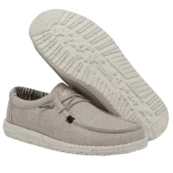 Hey Dude® Men's Wally Eco Linen Beige Slip On Shoes 112470521 -Ariat Style 112470521