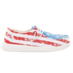 Hey Dude Ladies Wendy Patriotic Star Spangled Casual Shoes 40158-1LK -Ariat Style 121412698 WENDY STAR SPANGLED 0111