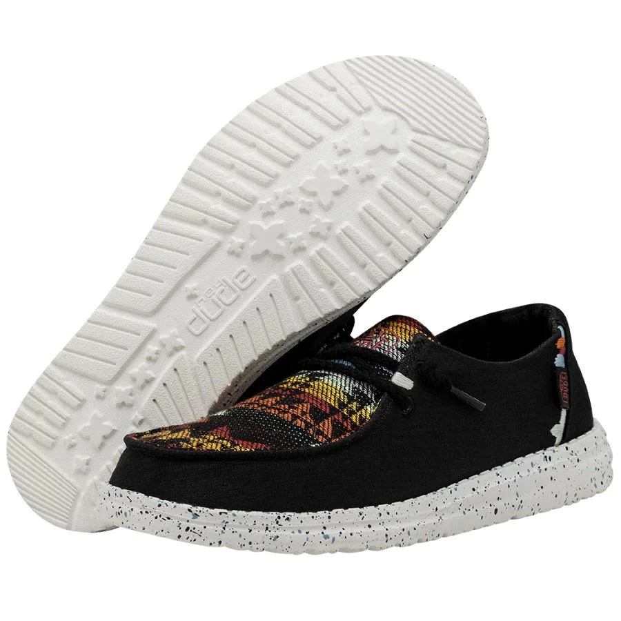 Hey Dude Ladies Wendy Boho Distressed Texacoco Black Shoes 121414689 4 Hey Dude Ladies Wendy Boho Distressed Texacoco Black Shoes 121414689 - Image 4