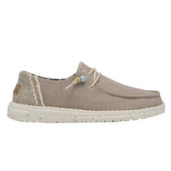 Hey Dude Ladies Wendy Natural Rose Grey Slip On Shoes 122155005 -Ariat Style 122155005 WENDY NATURAL ROSE LEFT 11