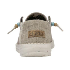 Hey Dude Ladies Wendy Natural Rose Grey Slip On Shoes 122155005 -Ariat Style 122155005 WENDY NATURAL ROSE LEFT 5