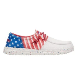 Hey Dude® Ladies Wendy Sox Tri America Slip On Shoes 122342143 -Ariat Style 122342143 WENDY SOX TRI AMERICANA LEFT 1321