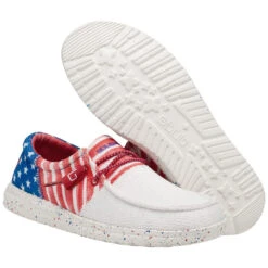Hey Dude® Ladies Wendy Sox Tri America Slip On Shoes 122342143 -Ariat Style 122342143 WENDY SOX TRI AMERICANA LEFT 3321