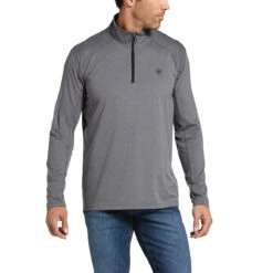 Ariat® Men's Cornell Quarter Zip Grey Baselayer Sweatshirt 10033224