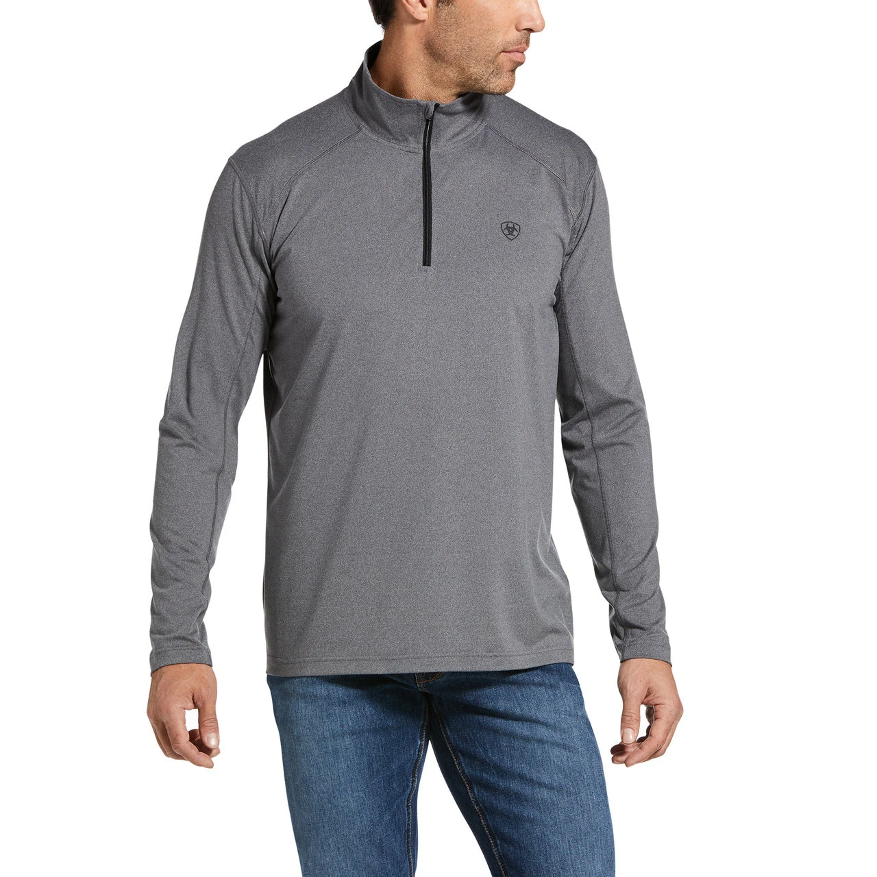 Ariat® Men's Cornell Quarter Zip Grey Baselayer Sweatshirt 10033224 1 Ariat® Men's Cornell Quarter Zip Grey Baselayer Sweatshirt 10033224