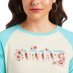 Ariat® Ladies R.E.A.L™ Shadow Logo White Swan & Amazonite T-shirt 10040620 -Ariat Style 1280 ETYemDlW3Pj31k5h