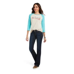 Ariat® Ladies R.E.A.L™ Shadow Logo White Swan & Amazonite T-shirt 10040620 -Ariat Style 1280 IhavARlUO2D53IVQ