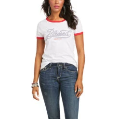Ariat Women's Blessed White & Red Heather Tee 10036641