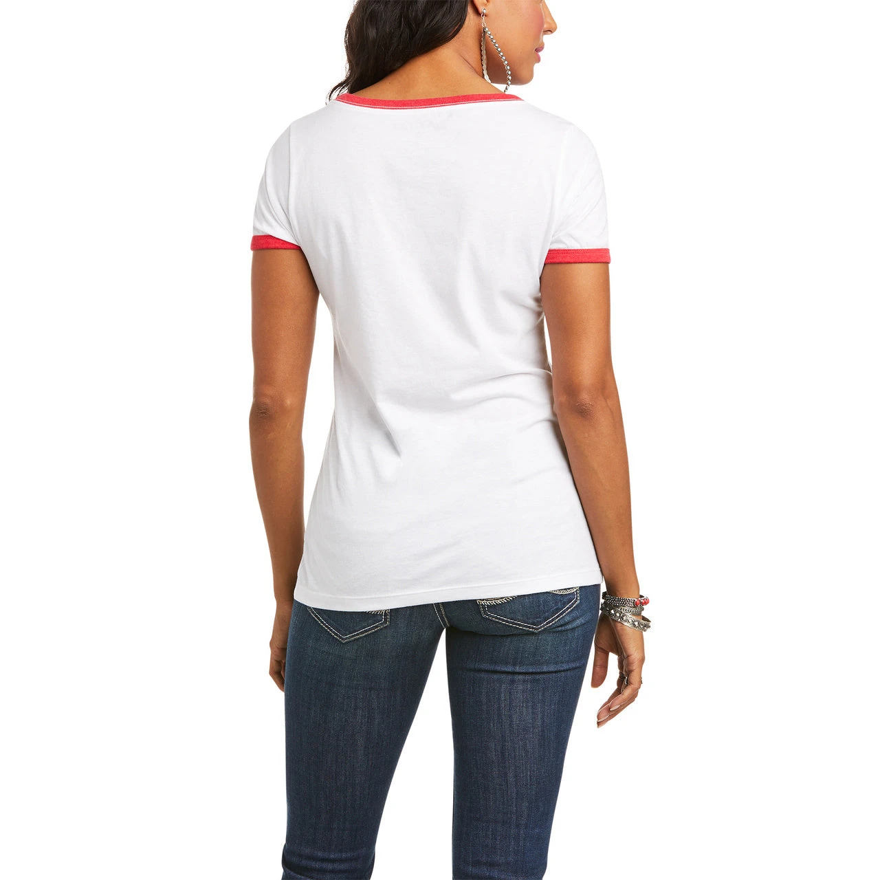 Ariat Women's Blessed White & Red Heather Tee 10036641 2 Ariat Women's Blessed White & Red Heather Tee 10036641 - Image 2