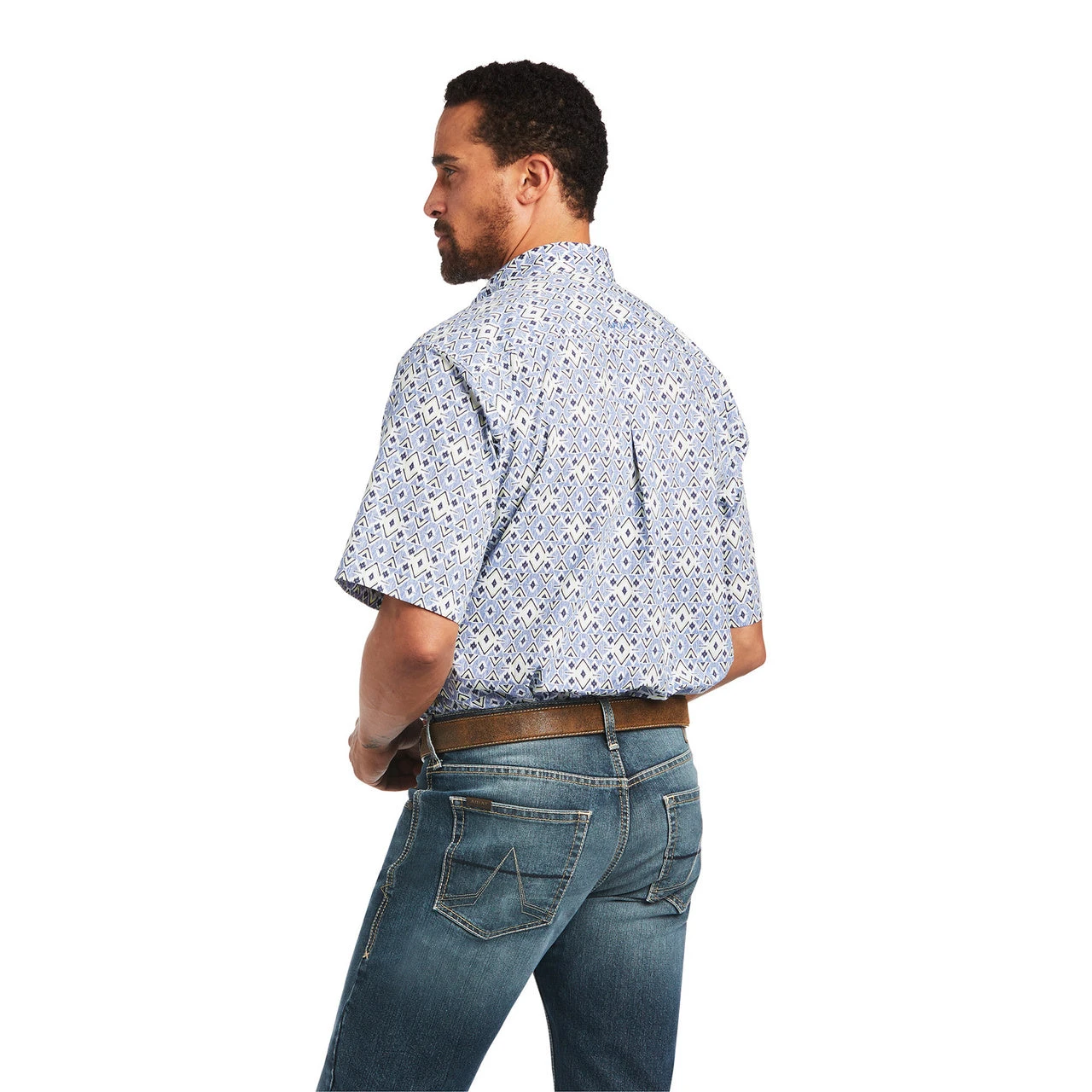 Ariat® Men's Isa Classic Short Sleeve Dutch Blue Shirt 10040692 2 Ariat® Men's Isa Classic Short Sleeve Dutch Blue Shirt 10040692 - Image 2