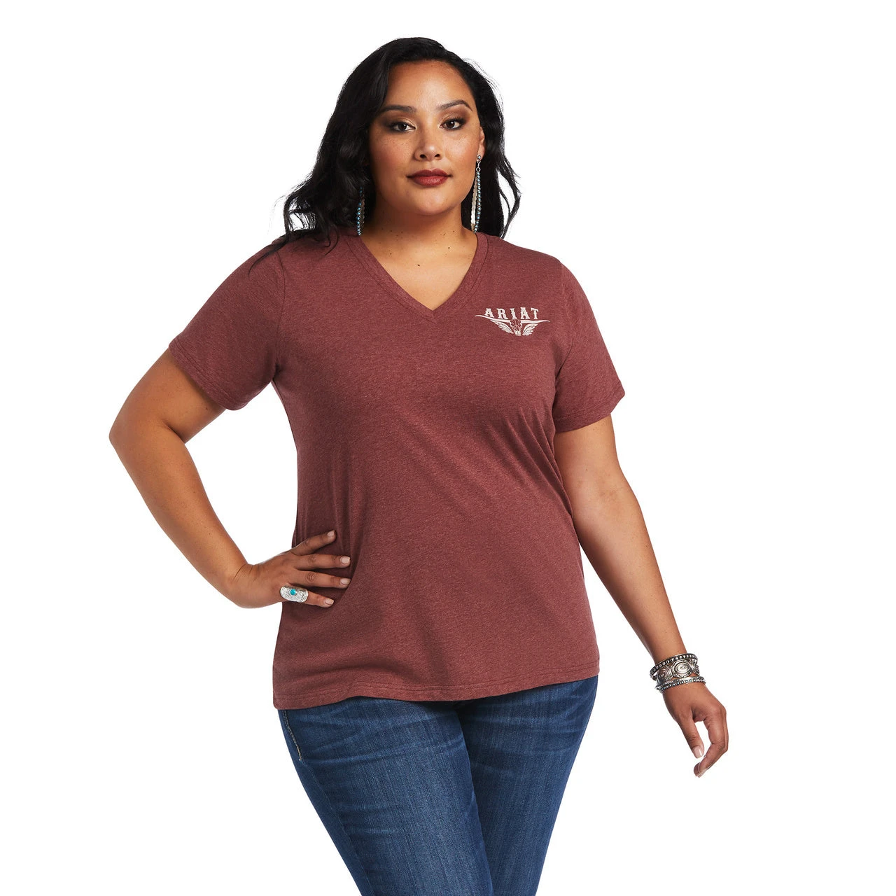 Ariat® Ladies R.E.A.L™ Longhorn Roasted Russet T-Shirt 10040621 4 Ariat® Ladies R.E.A.L™ Longhorn Roasted Russet T-Shirt 10040621 - Image 4