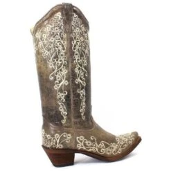 Corral Boots Corral Ladies Lisa Snip Distressed Brown Bone Embroidery Boots A1094 -Ariat Style 12 14b3cd26 255f 4b4d aa35 2cc9a42d6e11