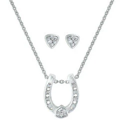 Montana Silversmiths® Tiny Trillion Stud Horseshoe Jewelry Set JS3216