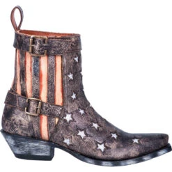 Dan Post Ladies Star Struck Distressed Black Leather Booties DP4078 -Ariat Style 15838755642