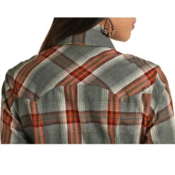 Powder River Outfitters Ladies Brushed Twill Plaid Snap Shirt 22S1851-34 -Ariat Style 22S1851 B