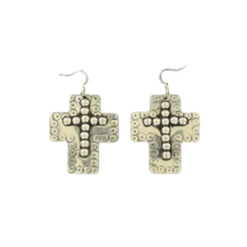 Blazin Roxx® Ladies Western Embossed Cross Silver Earrings 29049