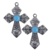 Blazin Roxx® Crystal & Turquoise Stone Cross Earrings 29553