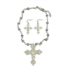Blazin Roxx® Ladies Crystal Cross Necklace & Earrings Set 3030805