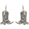 M&F® Ladies Cowboy Boot Silver Drop Earrings 30360