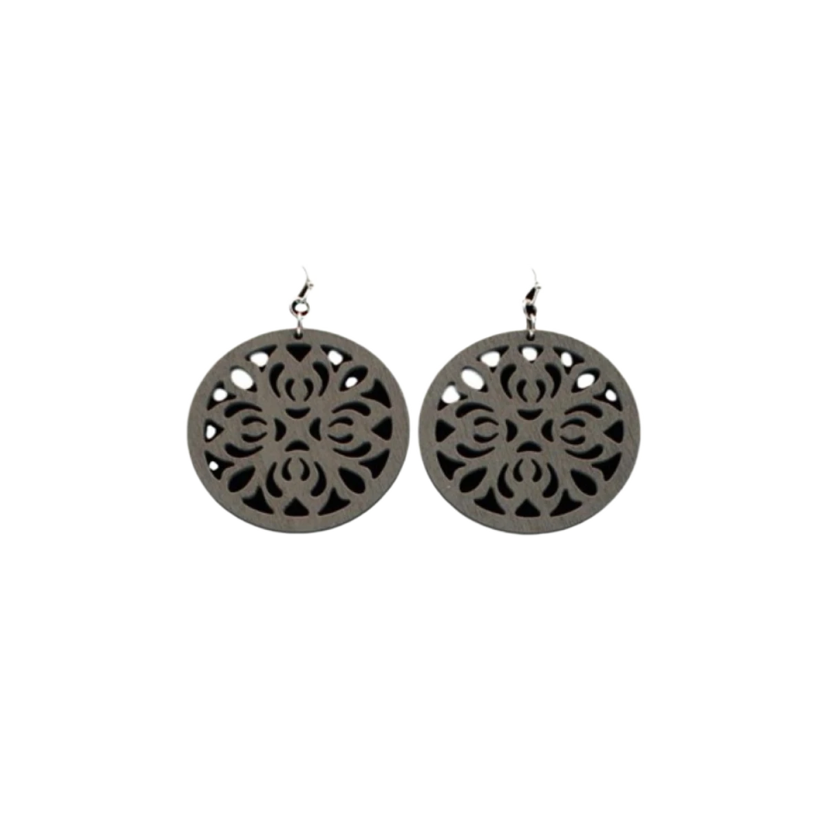 Blazin Roxx® Ladies Wooden Medallion Cutout Olive Earrings 30962 1 Blazin Roxx® Ladies Wooden Medallion Cutout Olive Earrings 30962