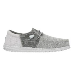 Hey Dude Men's Wally Tri Stone White Slip On Shoes 40037-1KA -Ariat Style 40037 1KA WALLYTRI STONEWHITE LEFTSIDE11