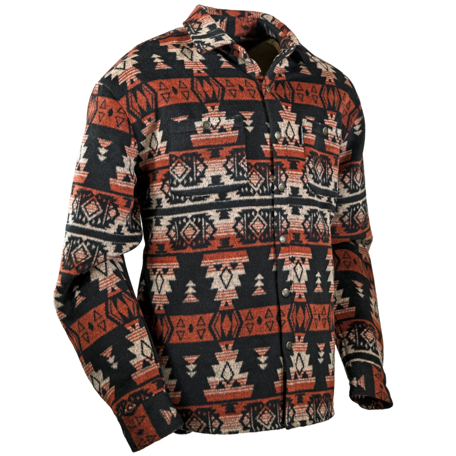 Outback Trading Company® Men's Hudson Aztec Burnt Red Shirt Jacket 42720-BNR 1 Outback Trading Company® Men's Hudson Aztec Burnt Red Shirt Jacket 42720-BNR