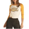 Rock & Roll Cowgirl Ladies Feelin Haggard Baseball T-Shirt 48T1189