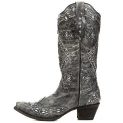 Corral Boots Corral Ladies Brandy Grey Black& Silver Glitter Inlay Boots A2963 -Ariat Style 5 min 5877da2c 7178 4c85 b09d ded884061de6
