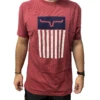 Kimes Ranch® Men's Logo Flag Cardinal Red T-Shirt CTEE-CARD