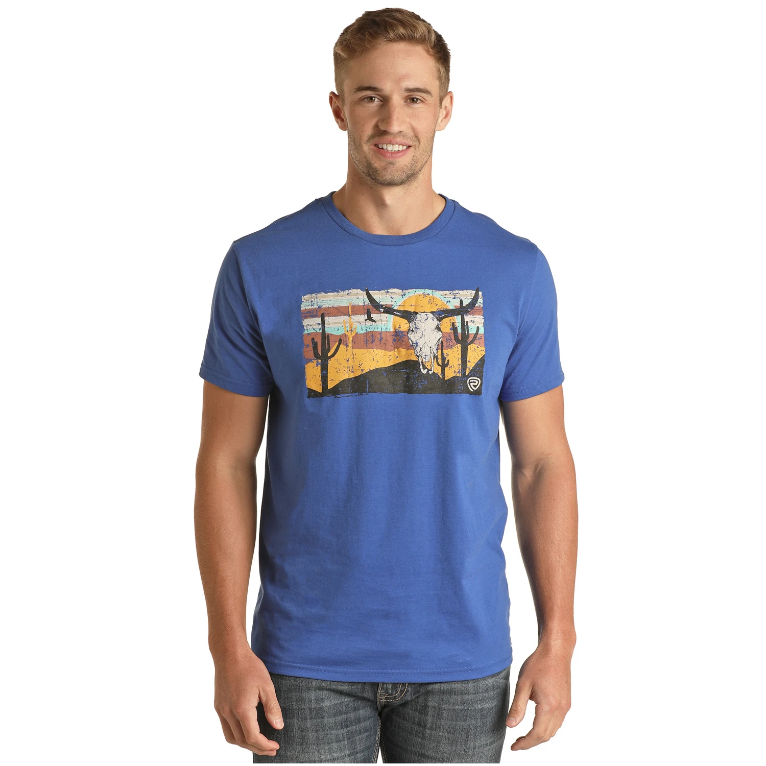 Rock & Roll Cowboy Men's Royal Western Graphic T-Shirt RRMT21RZMC-44 1 Rock & Roll Cowboy Men's Royal Western Graphic T-Shirt RRMT21RZMC-44