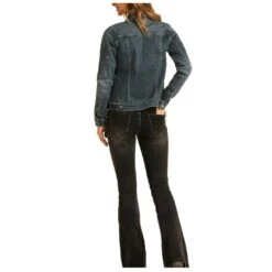 Rock & Roll Cowgirl Ladies Denim Long Sleeve Jacket 52-6206 -Ariat Style 57 0c754679 c8f5 43ac b7d2 4b11c62fb65b