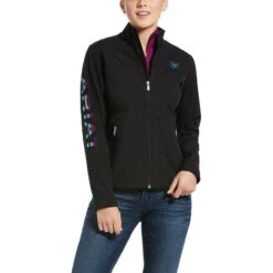Ariat Ladies New Team Black & Serape Print Softshell Jacket 10032691