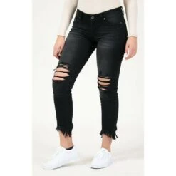 Grace In L.A. Ladies Mid Rise Distressed Skinny Jeans EN9400