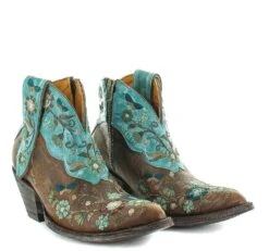 Old Gringo Ladies Cate Brown & Turquoise Floral Shortie Boots BL3186-1 -Ariat Style 57 21479d2e 517d 4cd8 95a7 766c667bb3cc