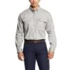Ariat® Men's FR Solid Vent Grey Silver Fox Work Shirt 10019063