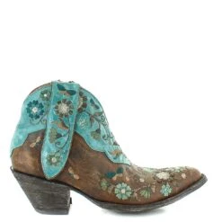 Old Gringo Ladies Cate Brown & Turquoise Floral Shortie Boots BL3186-1 -Ariat Style 57 351fa94e e07a 4de5 b144 436c3f52c589
