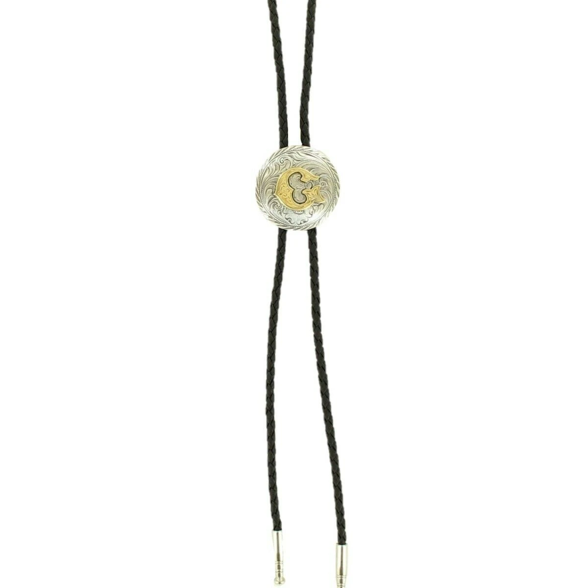 M&F Western Double S Men's Initialed Bolo Tie 22164 3 M&F Western Double S Men's Initialed Bolo Tie 22164 - Image 3