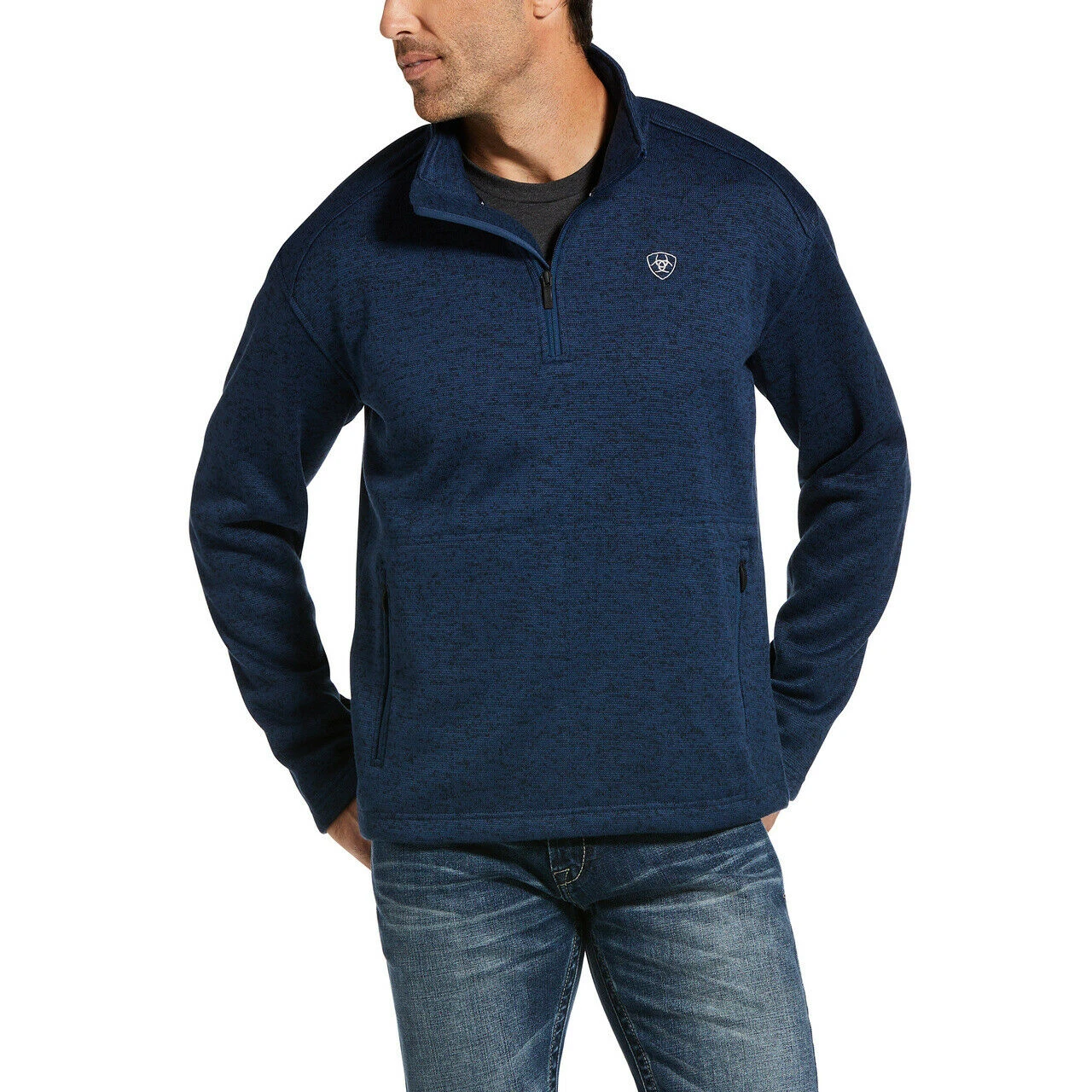 Ariat® Men's Indigo Heather Caldwell 1/4 Zip Sweater Jacket 10033005 1 Ariat® Men's Indigo Heather Caldwell 1/4 Zip Sweater Jacket 10033005